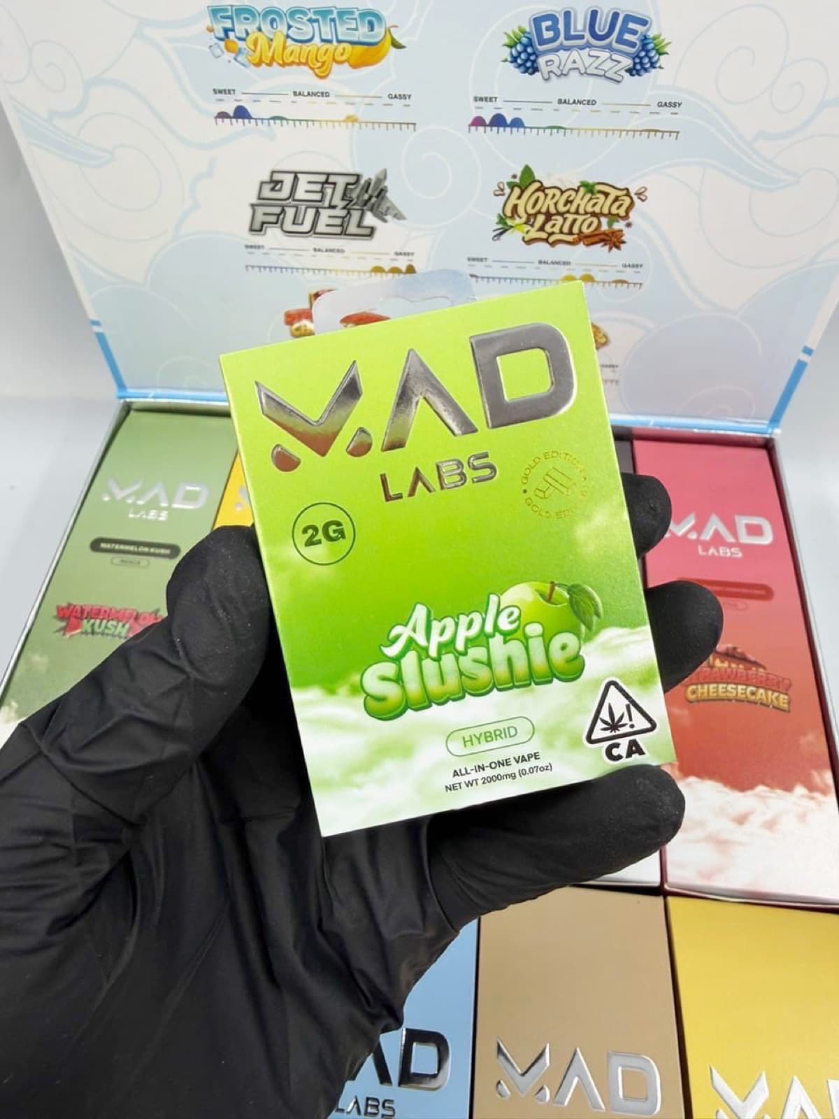 Mad Labs Apple Slushie 2G box held in hand