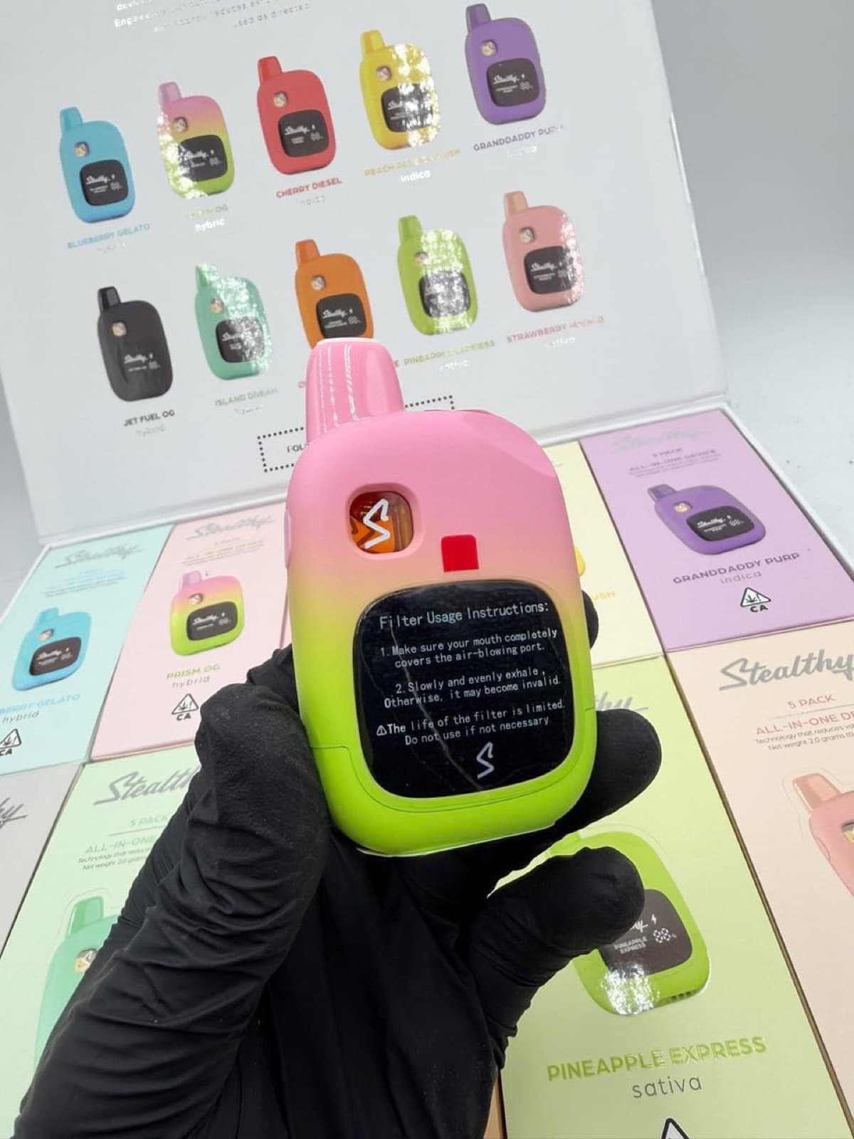 Stealthy pink and green gradient device