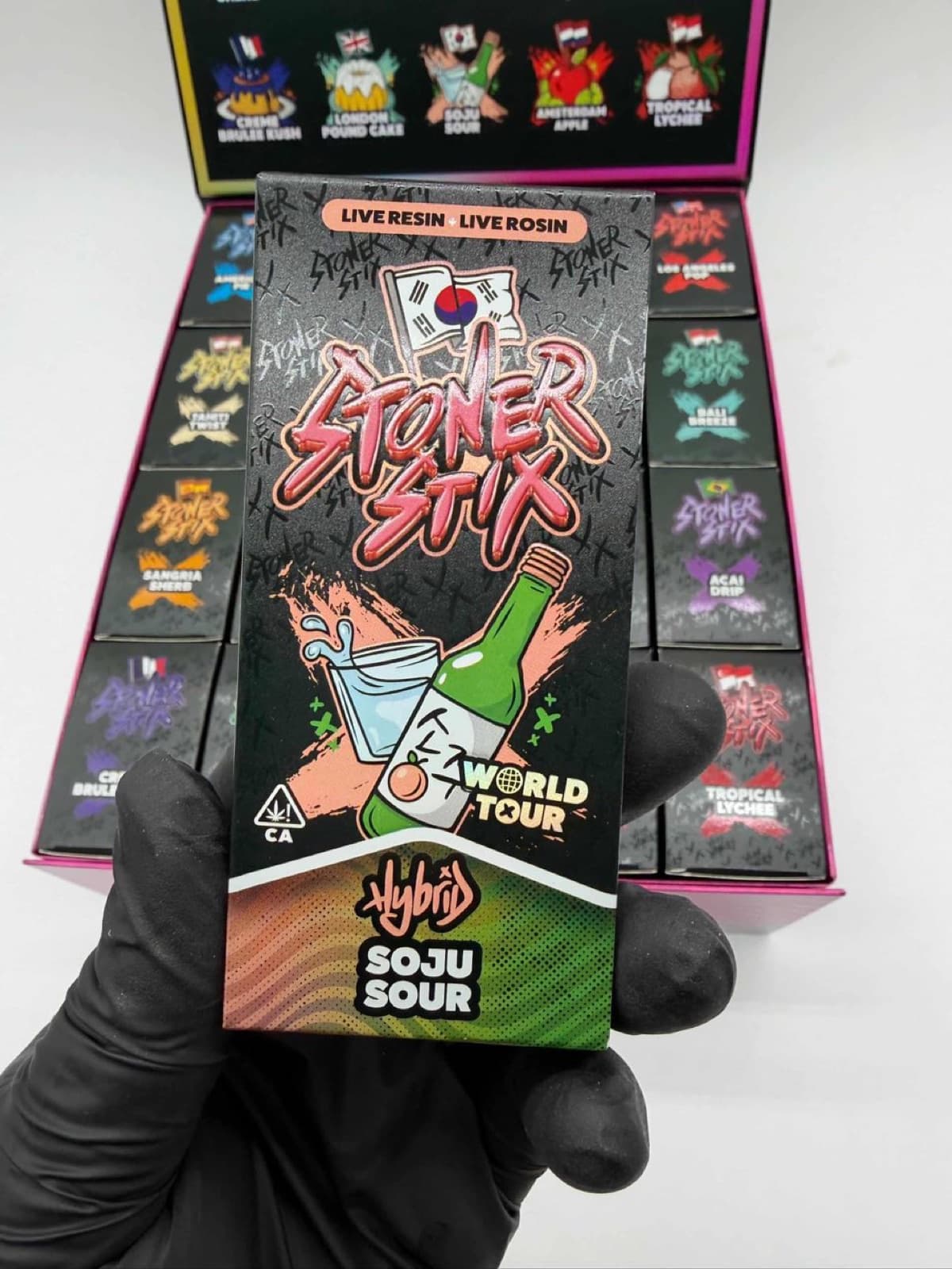 Stoner Stix Soju Sour box held in hand