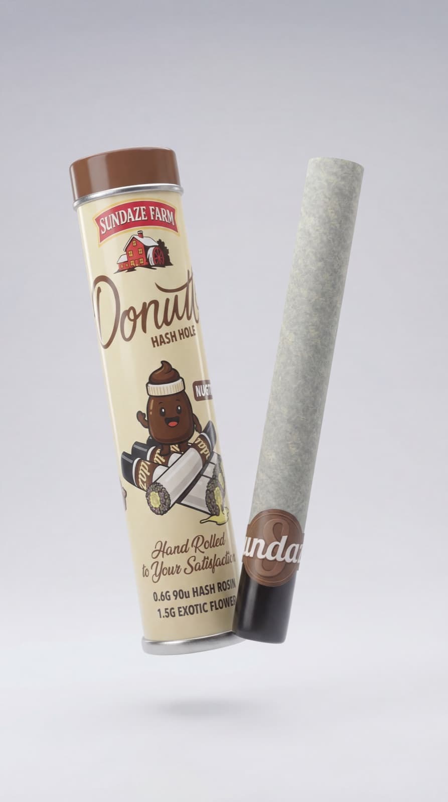 Donutte tube and hash hole pre-roll floating
