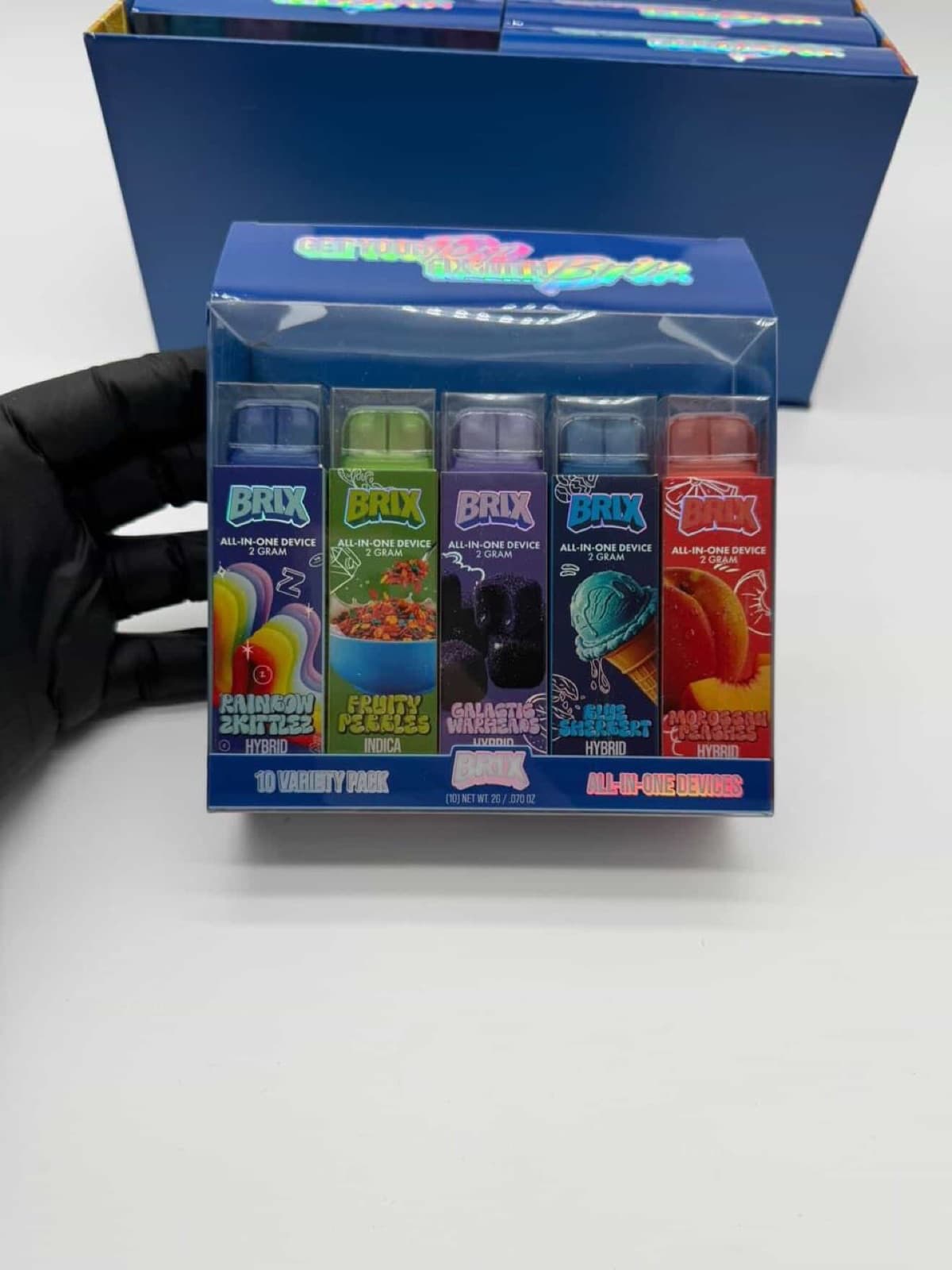 Brix 10 variety pack with five flavors visible
