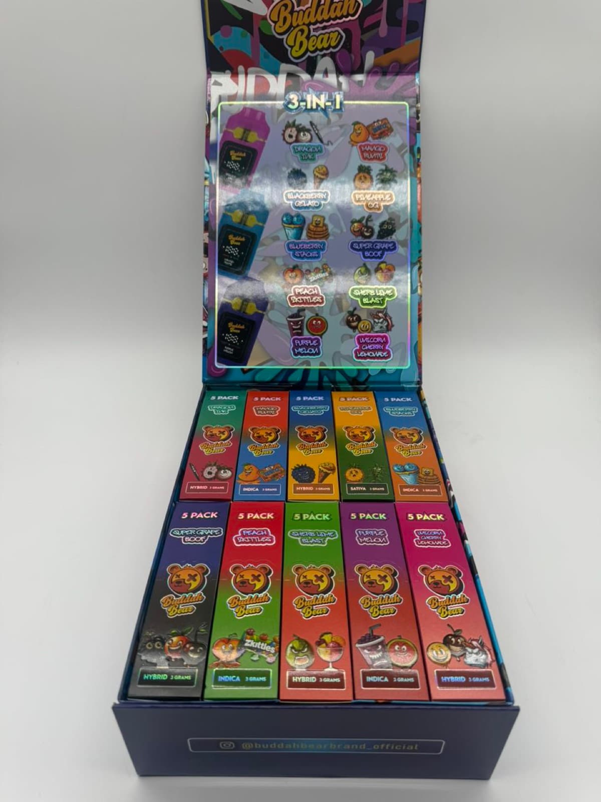 Buddah Bear 3-in-1 display box with 5 pack boxes