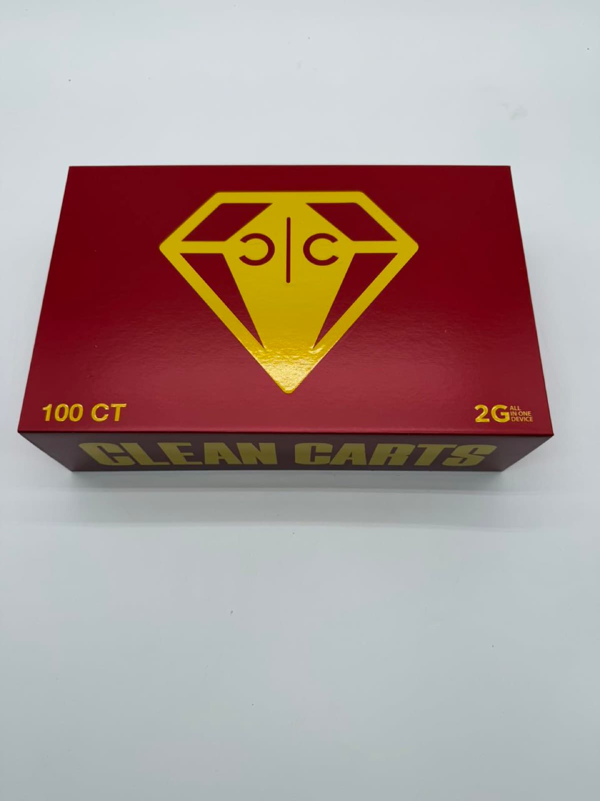 Clean Carts red 100 count box with yellow diamond logo