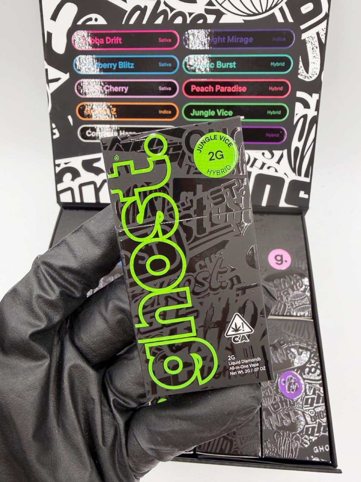Ghost Jungle Vice 2G box held in hand