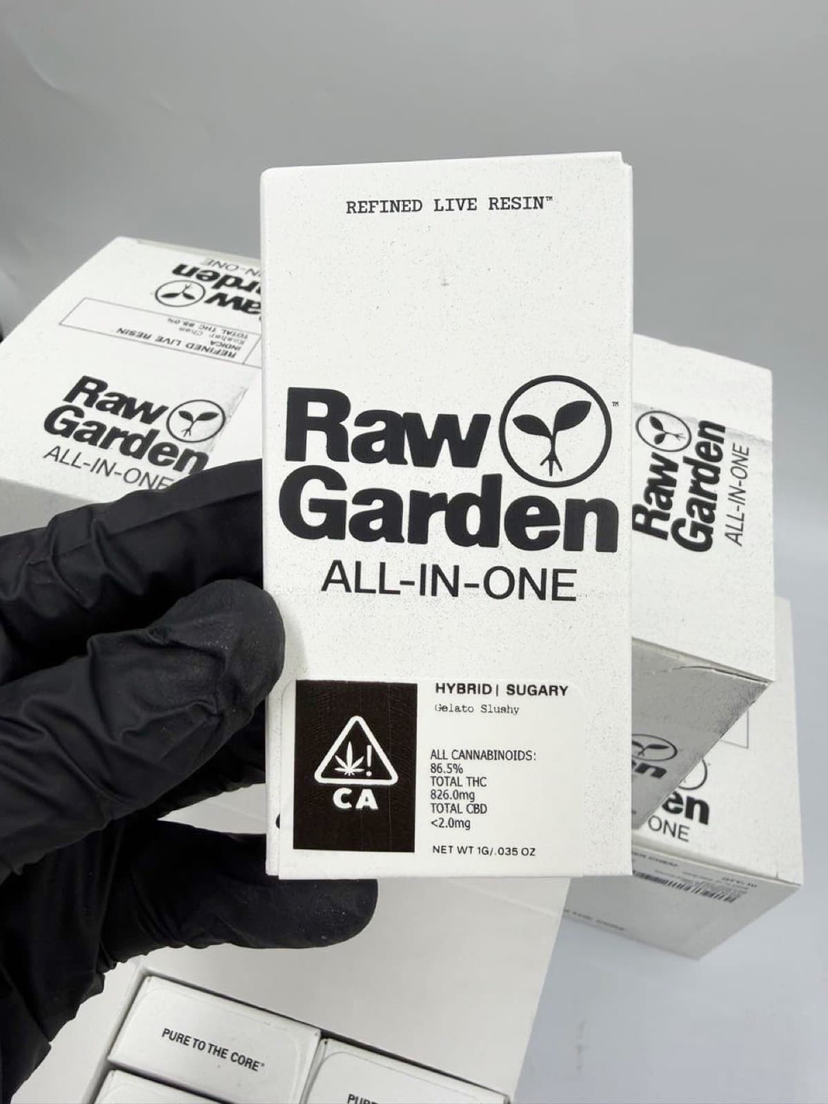 Raw Garden Gelato Slushy box held in hand